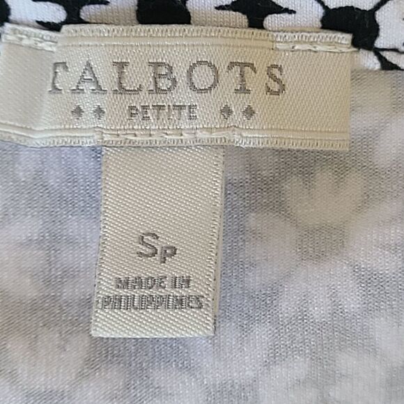 Talbots Women's Easy Care Pullover Short Sleeve Black & White Dress - Sz SP - Picture 7 of 7